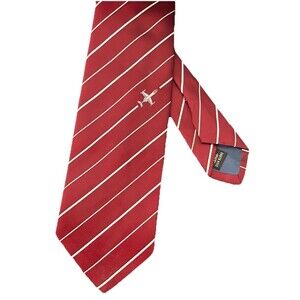 Barkley House Jet Airplane Maroon Diagonal Stripe Learjet Silk Blend Tie USA